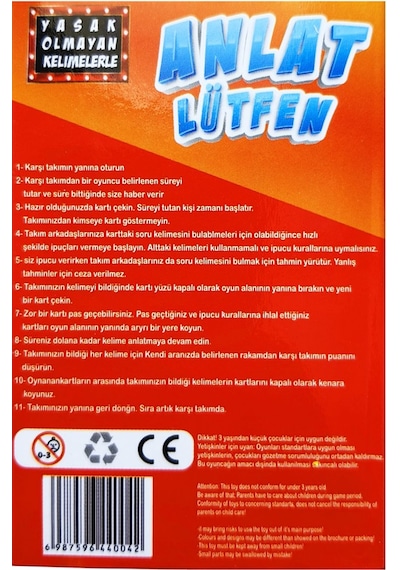 Anlat Lütfen Kart Oyunu Yasaklı Kelimeler