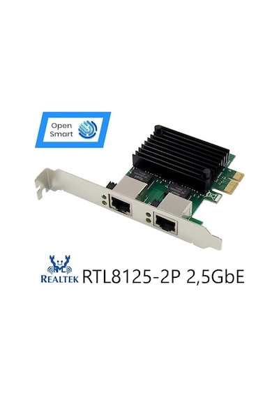 Open Smart 2 Port Realtek RTL8125B 2,5GbE Ethernet Kart - OPS7275