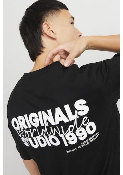 Jack & Jones Jorvesterbro Back Tee Ss Crew Neck Siyah Renkli