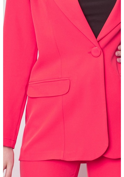 Kadın Yakalı Cep Kapaklı Uzun Kol Hafif Likralı Kumaş Oversize Blazer Ceket Pantolonu Jument 40075 -mercan MERCAN Kadın Yakalı Cep Kapaklı Uzun Kol Hafif Likralı Kumaş Oversize Blazer Ceket Pantolonu Jument 40075 -mercan MERCAN