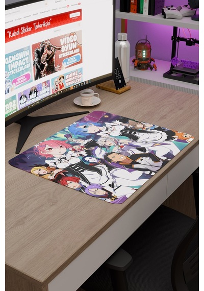 Re Zero Kaymaz Dikişli Kauçuk Oyuncu Mousepad V4 - 48x40 Xl Gaming Mouse Pad Fare Altlığı