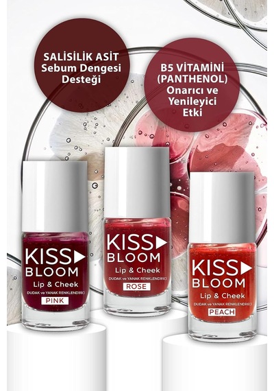 Kıss & Bloom Doğal Görünümlü Dudak Ve Yanak Renklendirici Lip & Cheek Peach 11 Ml Çok Renkli