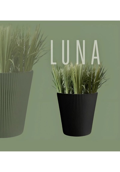 Rüzgar Yapay Çiçekçilik Luna Plastik Saksı Antrasit