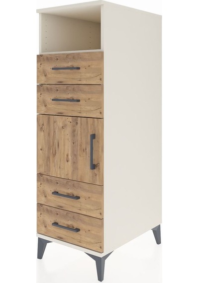 Kronos Dolap 2 Raflı 4 Çekmeceli Tek Kapaklı 44x59x134 Aytaşı-çam Aytası