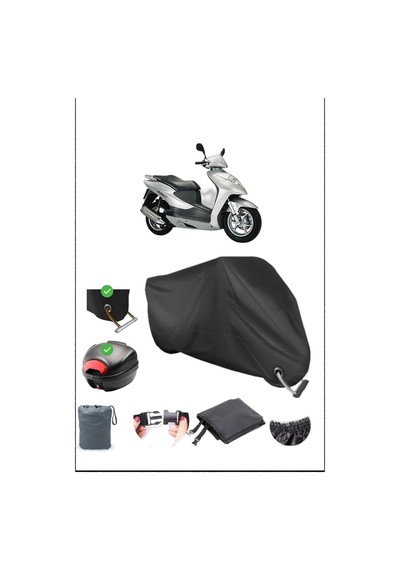 Siyah Honda Dylan 125 Arka Çanta Kilit Uyumlu Su Geçirmez Branda Motosiklet