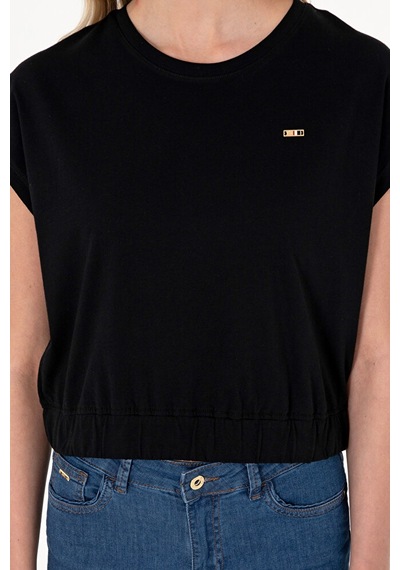 U.S. Polo Assn. Kadın Bisiklet Yaka Tişört 50305720-vr046 Siyah