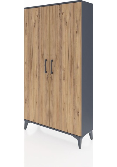 Arges Dolap 4 Raflı 2 Kapaklı 88x30x163 Antrasit-çam Antrasit