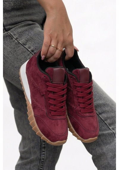 Tw Tonny White New York-048 Deri Spor Yürüyüş Günlük Sneaker Ayakkabı Bordo
