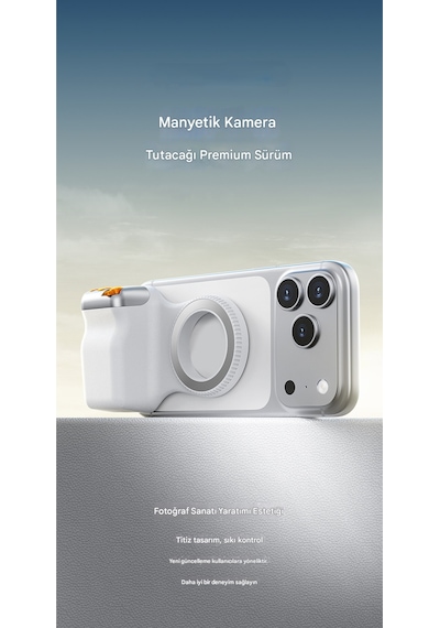 Magsafe Uyumlu Manyetik Telefon Tutucu Bluetooth Deklanşörlü Fotoğraf Video Çekim Aparatı
