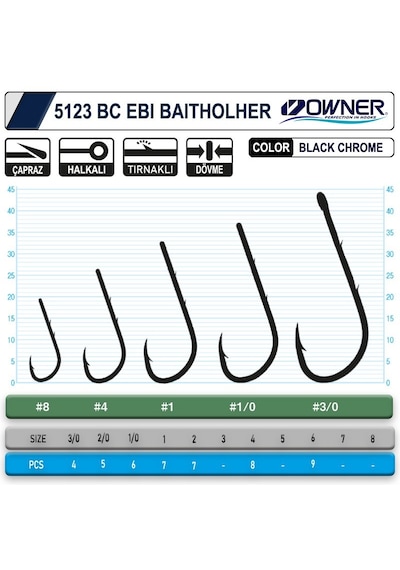 Owner 5123 Ebi Baitholder Black Chrome İğne