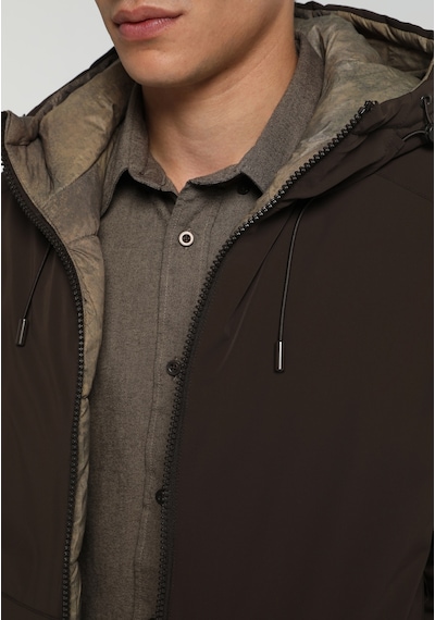 Colin's Colins Çift Taraflı Regular Fit Kapüşonlu Fermuarlı Astarlı Erkek Kahverengi Mont Cl1082085 Q1.v1 Brw