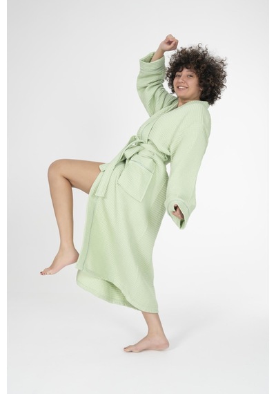 Varol Kaos Serisi Kimono Yaka Pike Bornoz Sabahlık Yeşil-l/xl Yeşil