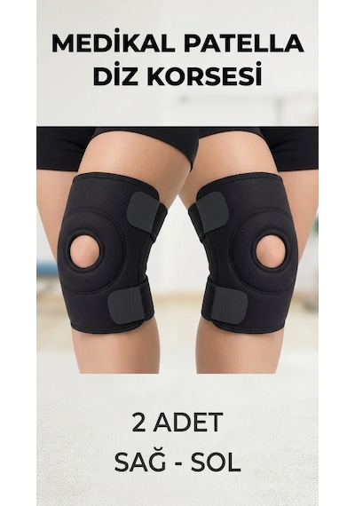 Çapraz Bağlı Patella Destekli Diz Korsesi Menisküs Ve Sporcu Kullanımı İçin Siyah