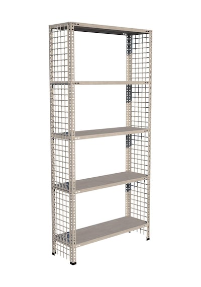 Rafburada 5 Katlı Galvaniz Tel Kafes Çelik Raf - Dekoratif Raf-31x93 cm-200 cm