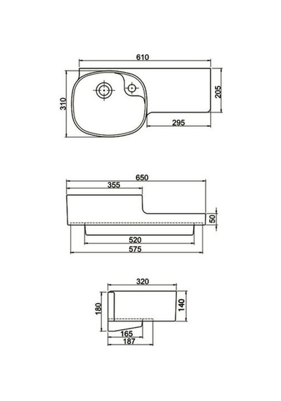 Cerastyle Turkuaz Harmony Etajerli Lavabo 65 CM