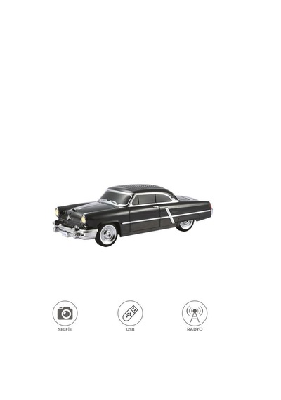 Torima D85 Bluetooth Hoparlör Retro Klasik Araba Tasarımlı 10w Fm Usb Selfie Speaker Siyah