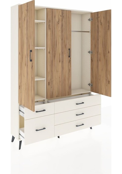 Arges Dolap 5 Raflı 5 Çekmeceli Tek Askılı 132x30x195 Aytaşı-çam/aytaşı Atlas Çam/aytası Arges Dolap 5 Raflı 5 Çekmeceli Tek Askılı 132x30x195 Aytaşı-çam/aytaşı Atlas Çam/aytası