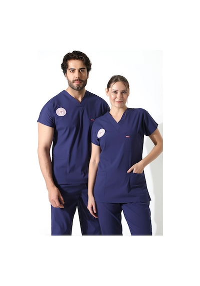 Bflex Unisex Likralı Yarasa Kol Takım Patroit Blue Hemşire