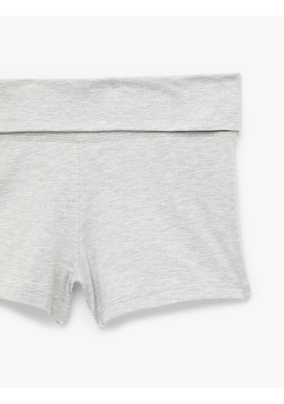 Koton Yüksek Bel Slim Fit Şort Pijama Altı Gri Melanj 7wlk80031mk