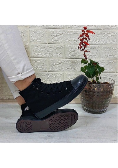Fiyra 555 Siyah-siyah Uzun Unisex Sneaker Keten Spor Ayakkabı 001
