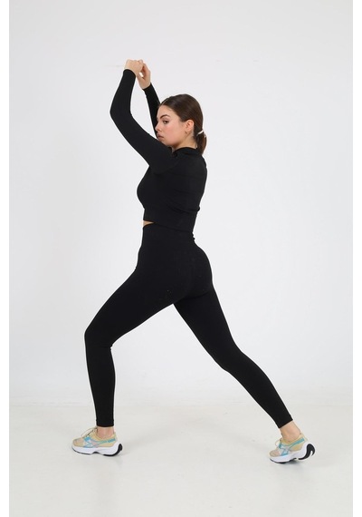 Sportonex So22F005 Seamless Kadın Crop Siyah