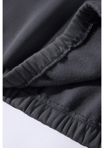 Ghassy Co. Erkek Yarım Fermuarlı Oversize Bel Ve Kol Lastikli İçi Polarlı Sweatshirt Füme