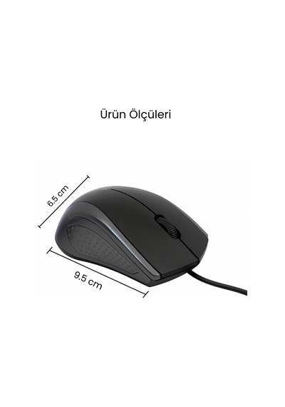 Concord Usb Kablolu 3d Optik Mouse 3 Tuş, Yüksek Dpı Hassasiyetli Bilgisayar Mouse C29mousegri