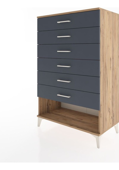 Hyperion Dolap 6 Çekmeceli 88x44x134 Çam-antrasit Çam Hyperion Dolap 6 Çekmeceli 88x44x134 Çam-antrasit Çam