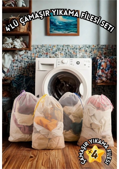 Lüx 4 Adet Çamaşır Yıkama Filesi Seti 40x60 Cm Çamaşır Yıkama Filesi Seti Tr Diğer