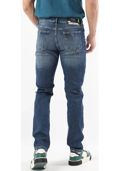 Erkek Dizi Yırtık Jean Pantolon Mavi 001
