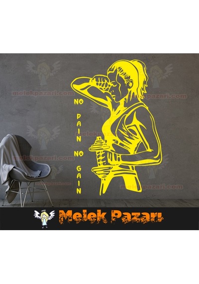 No Pain No Gain Fitnes Spor Salonu Duvar Sticker.