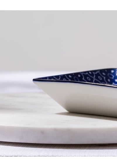 Reve Bleu Mais Kare Tabak - 12 Cm - Mavi/beyaz 8684427225738 Çok Renkli