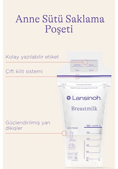Lansinoh® Anne Sütü Saklama Poşetleri 50 Adet