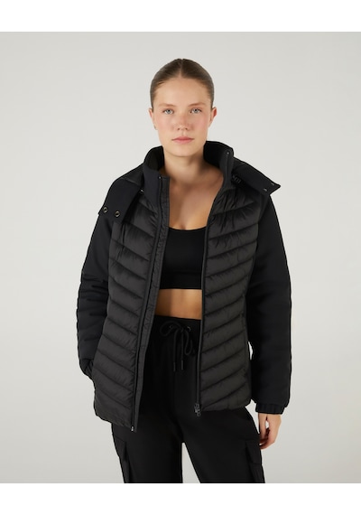 Skechers W Outerwear Padded Jacket Kadın Siyah Mont S242042-001 Siyah
