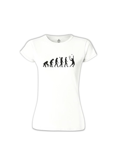 Tenis Player Evolution Beyaz Kadın Tshirt 001
