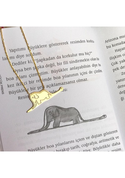 Küçük Prens Fil ve Yilanli Gümüş Kolye Özel Gün Hediyesi 437142295