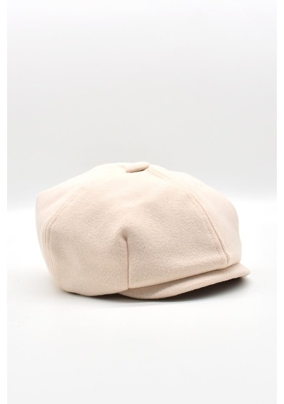 Külah Erkek Dökümlü Kışlık Newsie Kasket Premium Irish Flat Cap Şapka - Krem