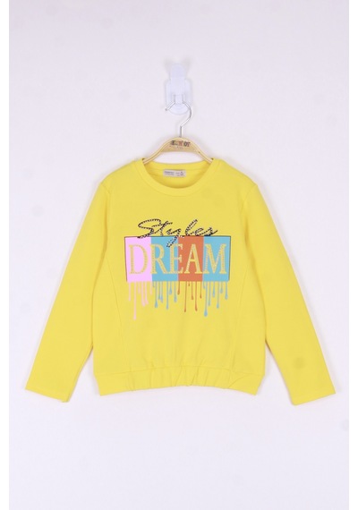 Toontoy Kids Toontoy Kız Çocuk Dream Baskılı Tişört Sarı