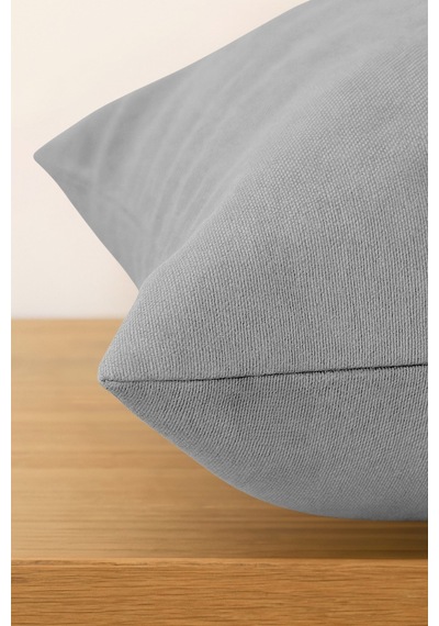 Luna Serisi Kadife Dokulu Kırlent Kılıfı 45 X 45 Cm - Açık Gri