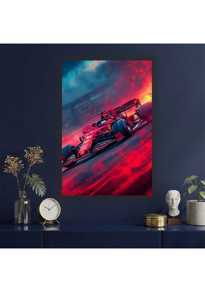 Formula 1 Motors Temalı Dekoratif Cam Tablo -21