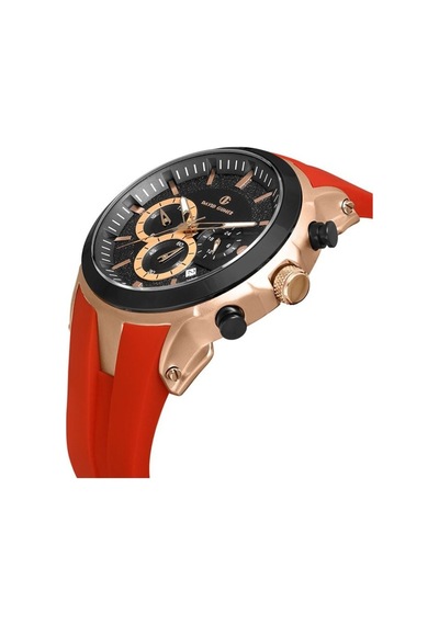 Silikon Kayışlı Erkek Kol Saati Rose Gold - Siyah