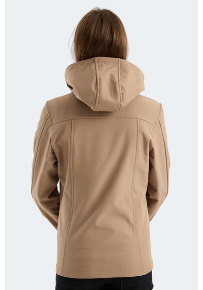 Slazenger Heat Control Kadın Çıkarılabilir Kapüşonlu Bej Mont & Kaban Bej