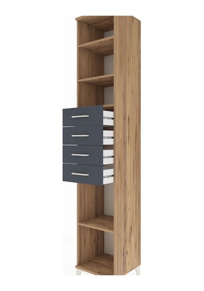 Hyperion Dolap 4 Raflı 4 Çekmeceli 44x44x243 Çam-antrasit Çam Hyperion Dolap 4 Raflı 4 Çekmeceli 44x44x243 Çam-antrasit Çam