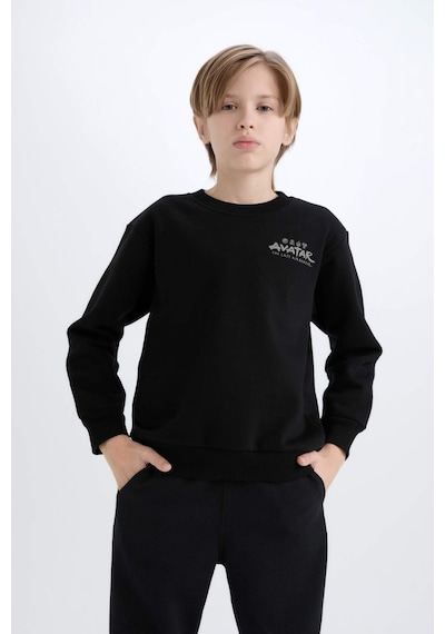 DeFacto Erkek Çocuk Avatar the Last Airbender Bisiklet Yaka İçi Yumuşak Tüylü Sweatshirt D6742A824WNBK81