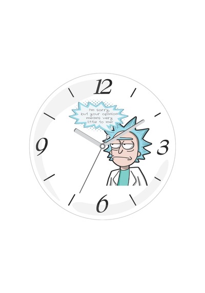 Rick E Morty I'm Sorry 30 Cm Bombeli Gerçek Cam Duvar Saati Siyah