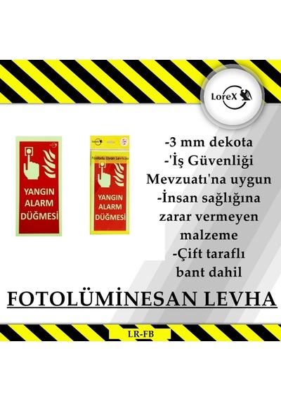 Lorex Lr-Fb Fosforlu Levha (Yangın Alarm Düğmesi Ihbar Butonu)