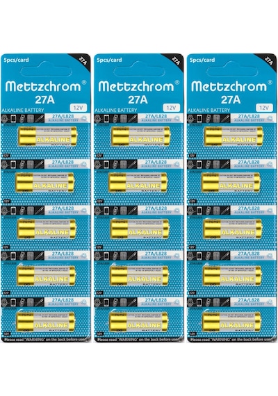 Mettzchrom 27a 12v Alkalin Pil 15 Adet Oto Ve Kapı Kumanda Pili
