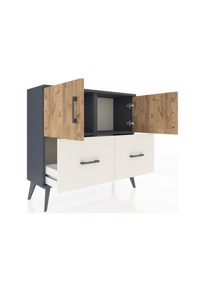 Arges Şifonyer 2 Raflı 2 Çekmeceli 2 Kapaklı 88x30x80 Antrasit-çam/aytaşı Çam/aytaşı Arges Şifonyer 2 Raflı 2 Çekmeceli 2 Kapaklı 88x30x80 Antrasit-çam/aytaşı Çam/aytaşı