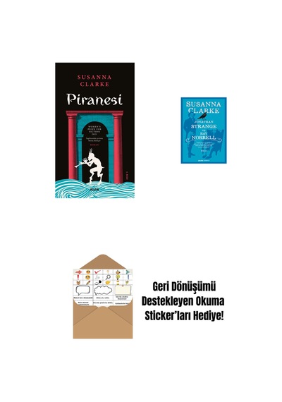Piranesi + Jonathan Strange Ve Bay Norrell - 2 + Okuma Sticker'ları