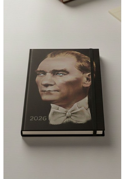2026 Atatürk Günlük Ajanda 17x24 Cm Lastikli Atatürk Kapaklı Ofis Ev İşyeri Günlük Ajanda Planlayıcı Ofs907ata Sarı